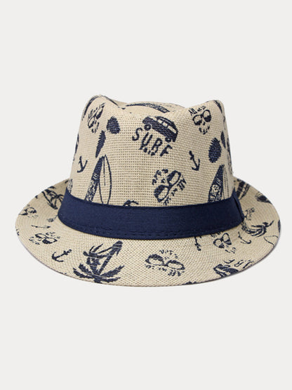Summer Tropical Print 100% Cotton Fedora Hat