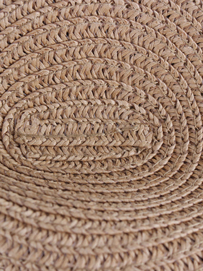 Wide Brim Sun Protection Woven Straw Fedora Hat