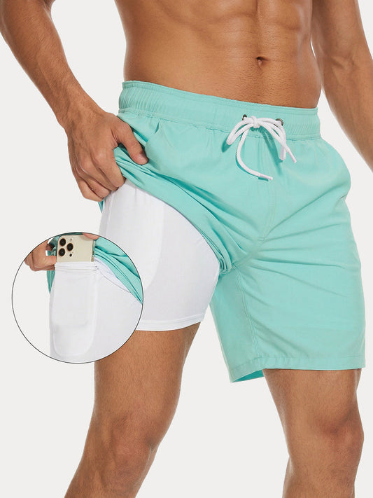 Summer Resort Built-In Liner Swim Trunks