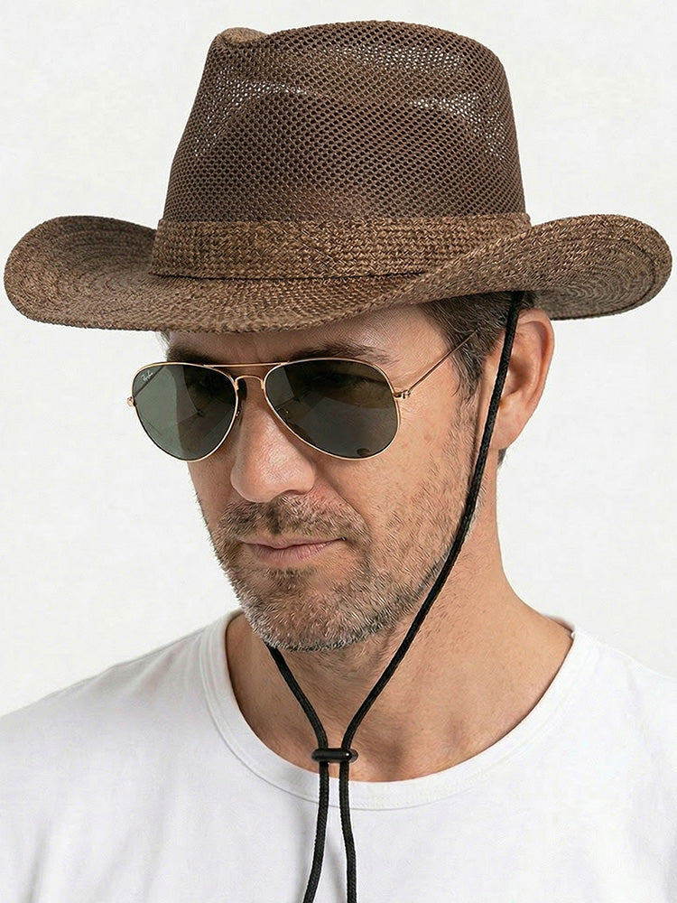 Wide Brim Straw Beach Fedora Hat