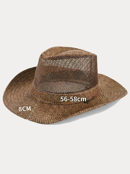 Wide Brim Straw Beach Fedora Hat
