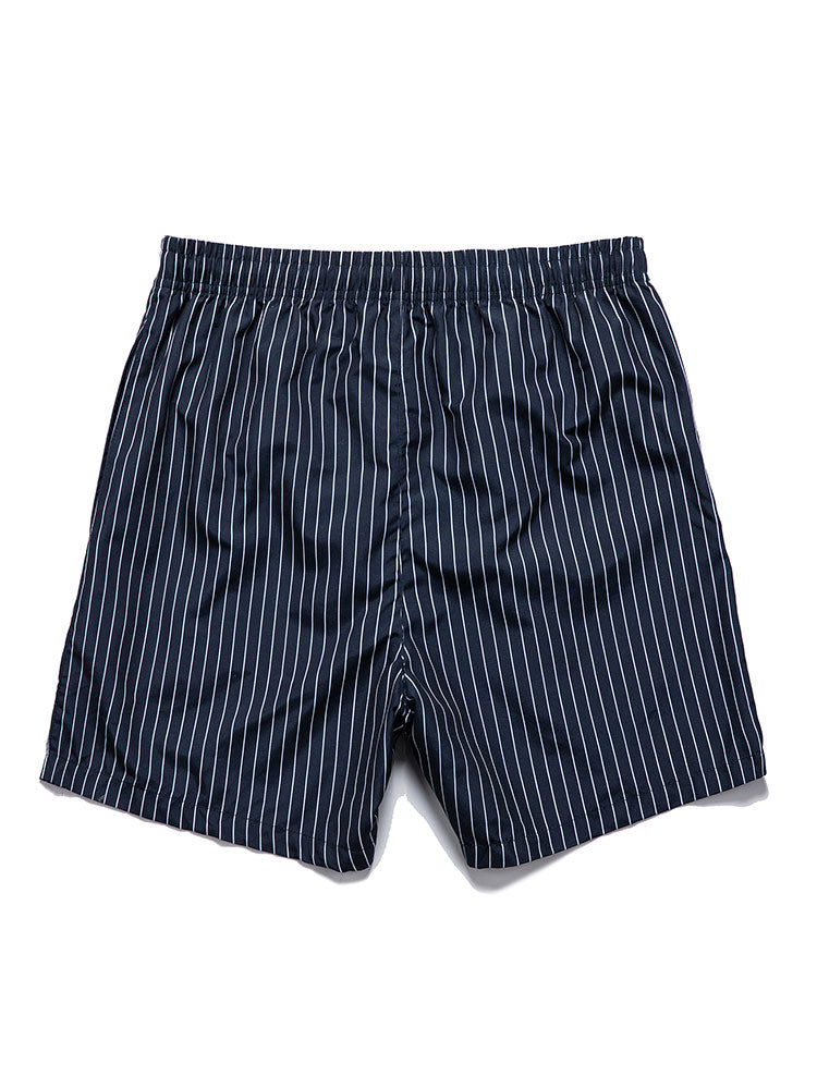 Palm Tree Print Button-Up Shirt & Striped Swim Shorts