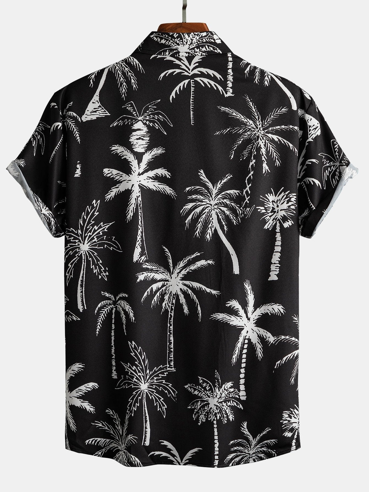 Palm Tree Print Button-Up Shirt & Swim Shorts