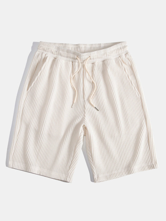Drawstring Waffle Knit Shorts