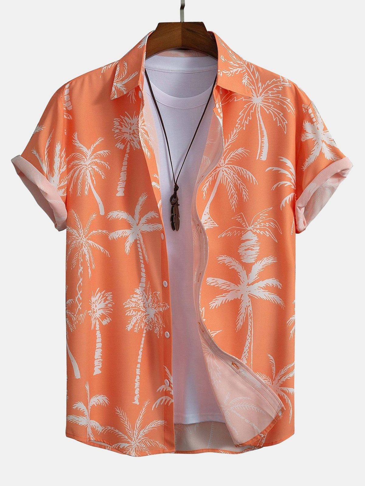 Palm Tree Print Button-Up Shirt & Swim Shorts