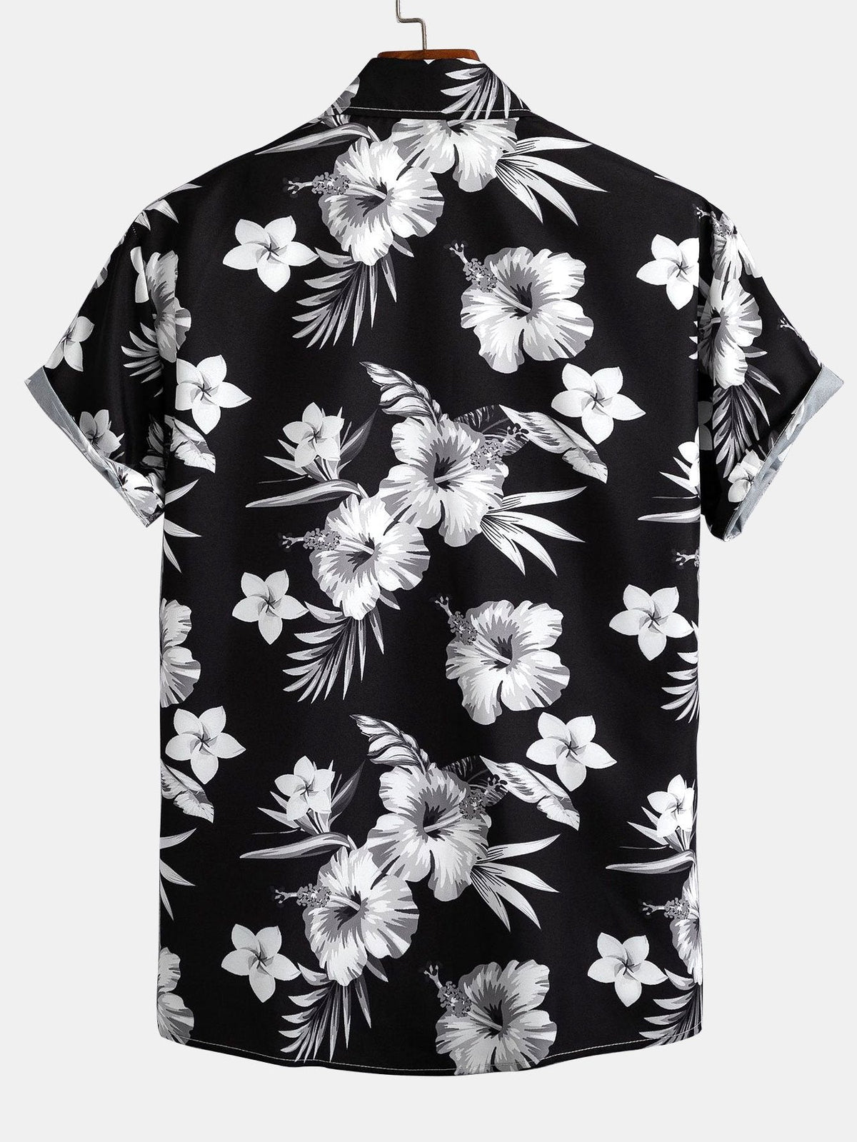 Tropical Floral Print Button-Up Shirt & Swim Shorts