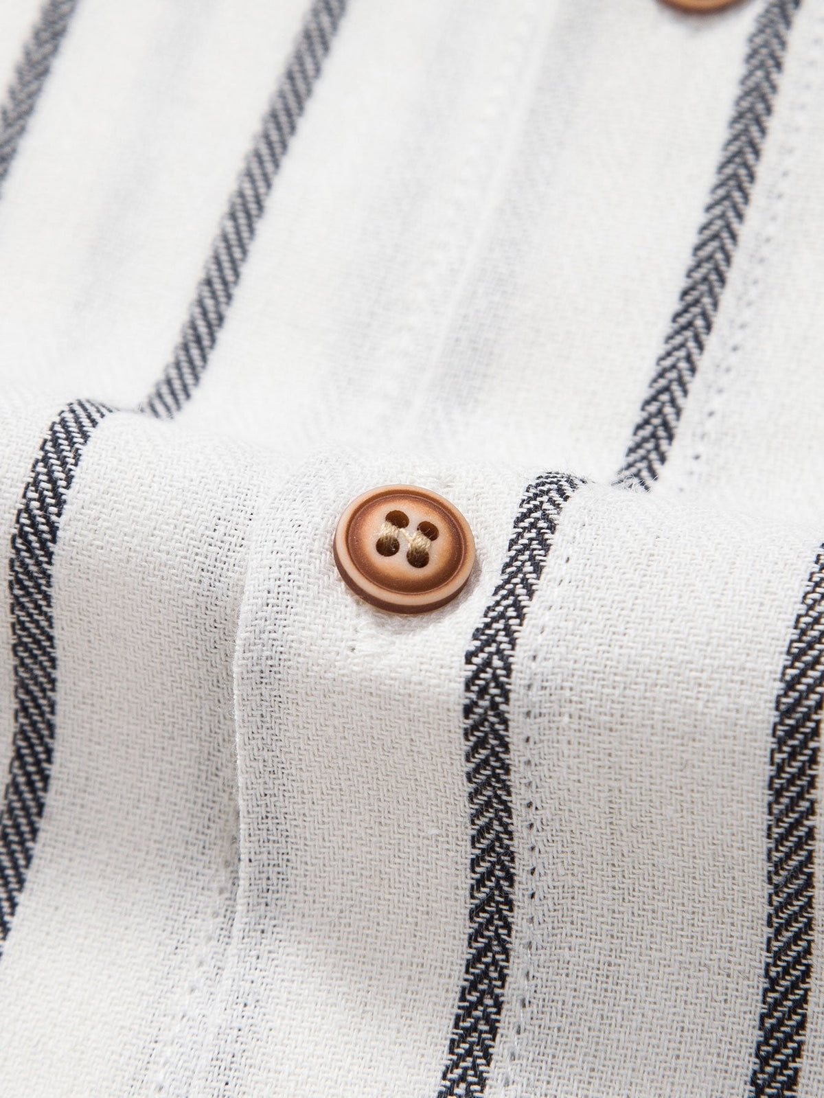 Cotton Blend Striped Button-Up Shirt