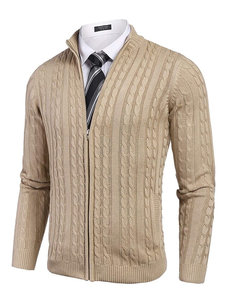 Cardigan Knitted Zip Up Sweater with Pockets (US Only)