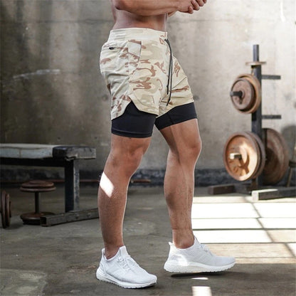 Men's 2-In-1 Camo Sports Shorts