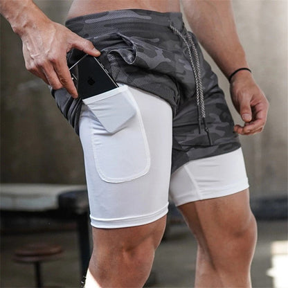 Men's 2-In-1 Camo Sports Shorts