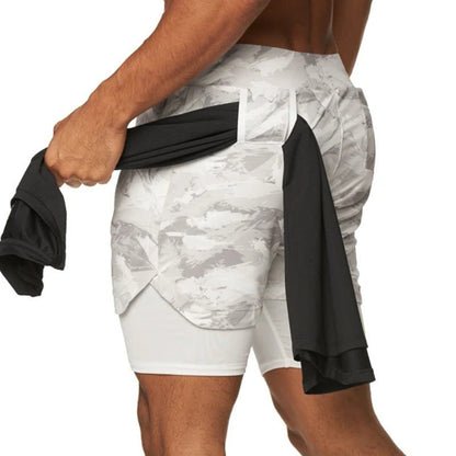 Men's 2-In-1 Camo Sports Shorts