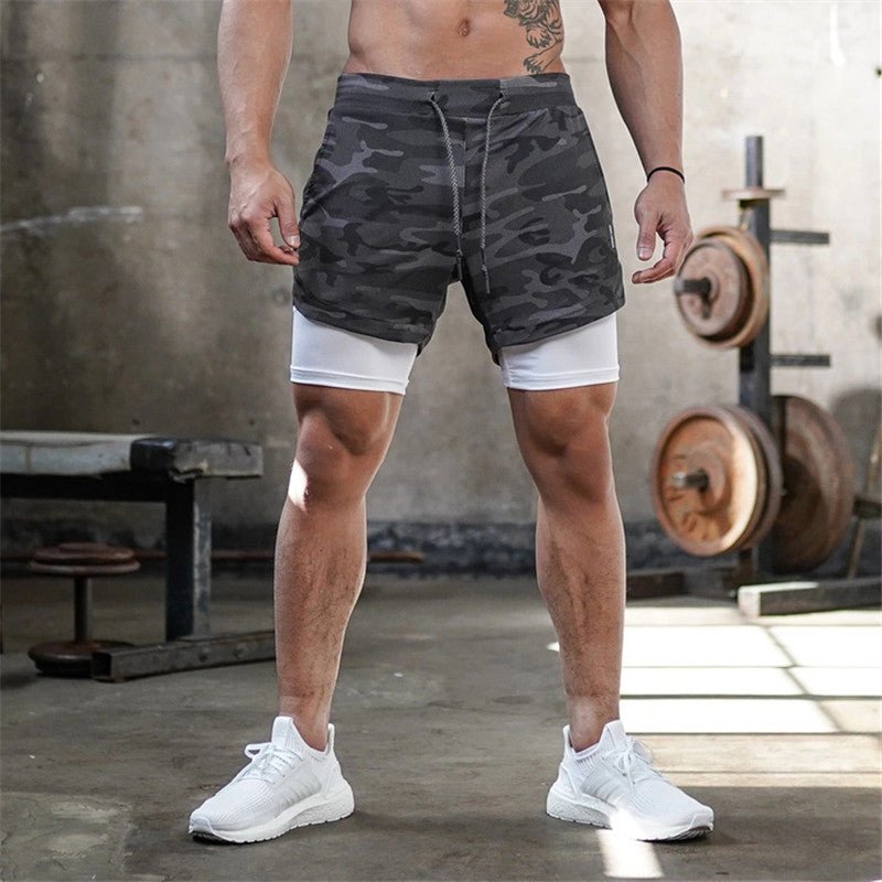 Men's 2-In-1 Camo Sports Shorts