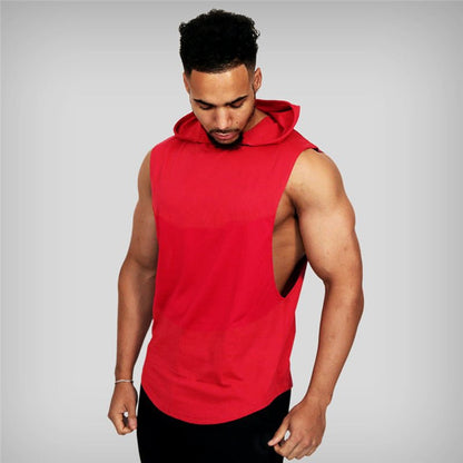 Men's "JUST GYM" Hooded Tank Top