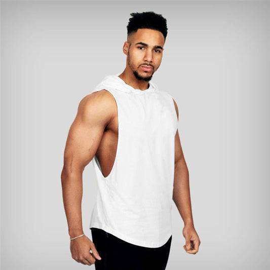 Men's "JUST GYM" Hooded Tank Top