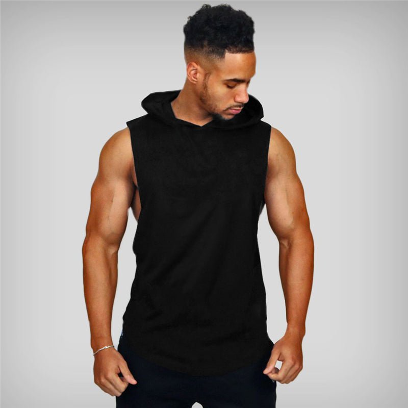 Men's "JUST GYM" Hooded Tank Top