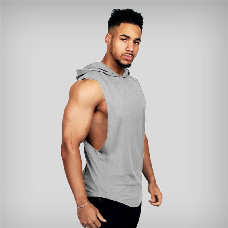 Men's "JUST GYM" Hooded Tank Top