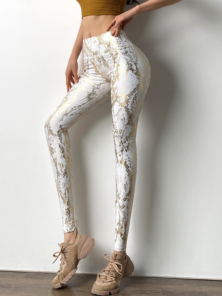 Metallic Print Gym Leggings