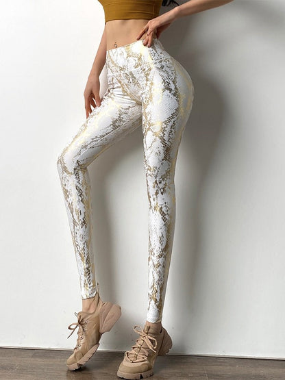 Metallic Print Gym Leggings