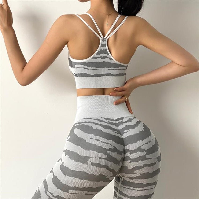 Tiger Print Seamless Gym Set