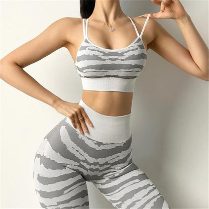 Tiger Print Seamless Gym Set