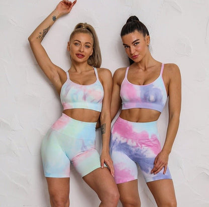 Two-Tone Tie Dye Cycling Shorts