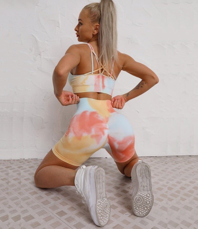 Two-Tone Tie Dye Cycling Shorts