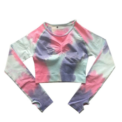 Two-Tone Tie Dye Long-Sleeve Top